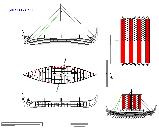 Bauplan des Gokstadschiffes